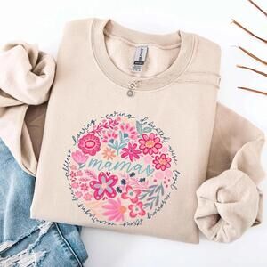 Mama Floral Design Shirt Proud Motherhood Cute Mothers Day Tee